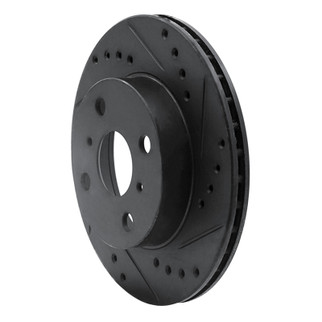 R1 85-88 Chevrolet Nova Front Right Drilled & Slotted Black Brake Rotor