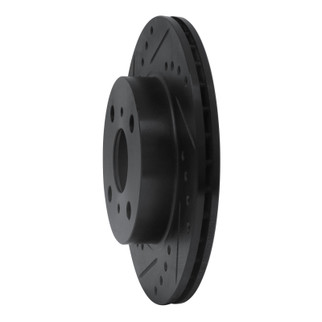 R1 85-88 Chevrolet Nova Front Left Drilled & Slotted Black Brake Rotor