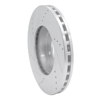 R1 03-09 Mercedes-Benz E350 Front Right Drilled & Slotted Silver Brake Rotor