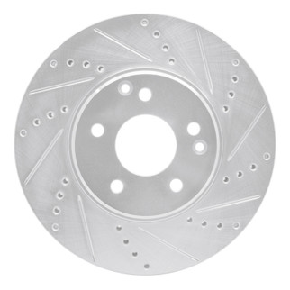R1 96-11 Chrysler Crossfire Front Right Drilled & Slotted Silver Brake Rotor