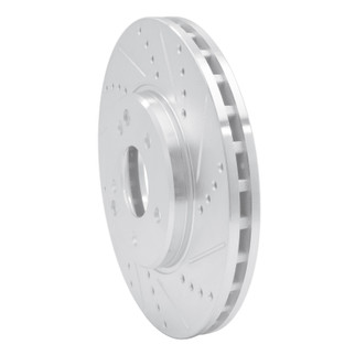 R1 96-11 Chrysler Crossfire Front Right Drilled & Slotted Silver Brake Rotor