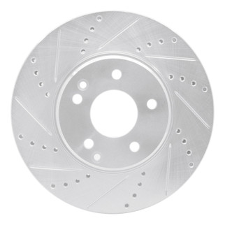 R1 96-11 Chrysler Crossfire Front Left Drilled & Slotted Silver Brake Rotor