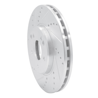 R1 96-11 Chrysler Crossfire Front Left Drilled & Slotted Silver Brake Rotor