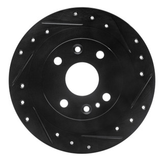 R1 00-06 Peugeot 406 (Mexico) Rear Right Drilled & Slotted Black Brake Rotor