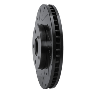 R1 92-10 Lexus IS300 Front Left Drilled & Slotted Black Brake Rotor