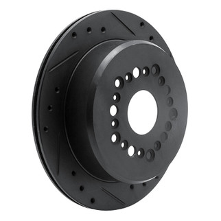 R1 92-98 Lexus SC300 Rear Right Drilled & Slotted Black Brake Rotor