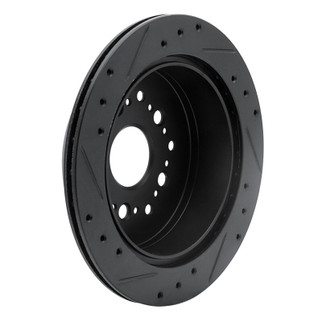 R1 92-98 Lexus SC300 Rear Right Drilled & Slotted Black Brake Rotor