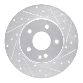 R1 97-98 Mercedes-Benz C230 Front Right Drilled & Slotted Silver Brake Rotor