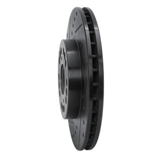 R1 90-90 Lexus LS400 Front Left Drilled & Slotted Black Brake Rotor