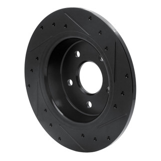 R1 02-08 Seat ALHAMBRA Rear Left Drilled & Slotted Black Brake Rotor