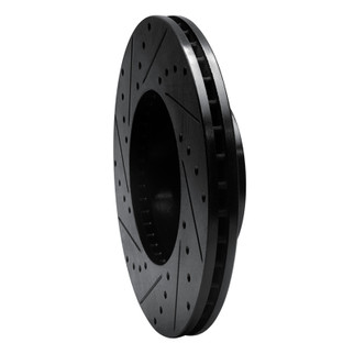 R1 98-02 Ford Crown Victoria Front Right Drilled & Slotted Black Brake Rotor