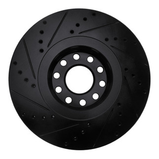 R1 02-05 Volkswagen Passat (USA/Canada) Front Right Drilled & Slotted Black Brake Rotor