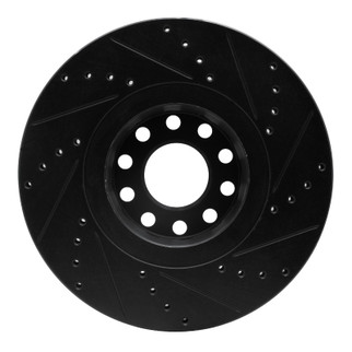 R1 02-05 Volkswagen Passat (USA/Canada) Front Left Drilled & Slotted Black Brake Rotor