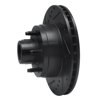 R1 79-91 Ford LTD Front Left Drilled & Slotted Black Brake Rotor