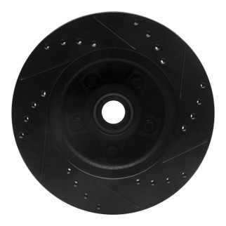 R1 79-91 Ford LTD Front Left Drilled & Slotted Black Brake Rotor