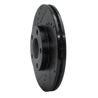 R1 98-98 Volkswagen Passat (USA/Canada) Front Left Drilled & Slotted Black Brake Rotor