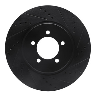 R1 03-05 Lincoln AVIATOR Front Right Drilled & Slotted Black Brake Rotor