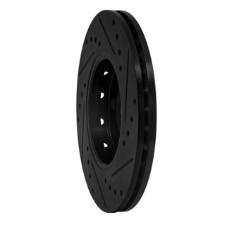 R1 03-18 Volkswagen VENTO (Mexico) Front Left Drilled & Slotted Black Brake Rotor