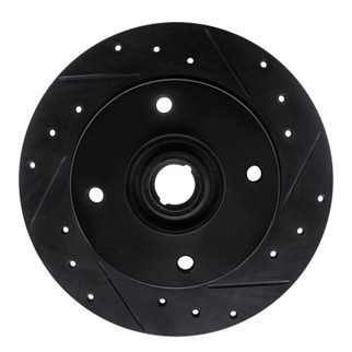 R1 65-74 Volkswagen Karmann Ghia Front Right Drilled & Slotted Black Brake Rotor