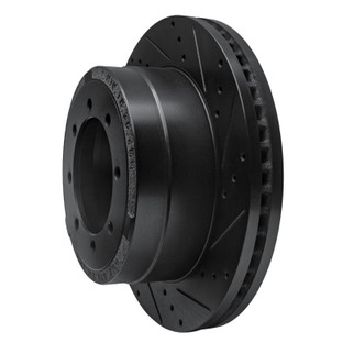 R1 11-22 Ford F-350 Super Duty 2WD Rear Right Drilled & Slotted Black Brake Rotor