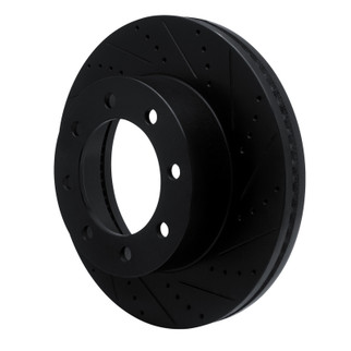 R1 12-25 Ford F-250 4WD (Super Duty) Front Right Drilled & Slotted Black Brake Rotor