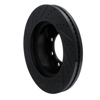 R1 12-25 Ford F-250 4WD (Super Duty) Front Right Drilled & Slotted Black Brake Rotor