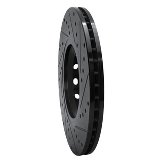 R1 97-06 Audi A6 (USA/Canada) Front Left Drilled & Slotted Black Brake Rotor