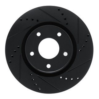 R1 10-14 Renault SAFRANE (Mexico) Front Right Drilled & Slotted Black Brake Rotor