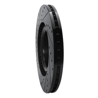 R1 01-03 Audi S8 Front Right Drilled & Slotted Black Brake Rotor