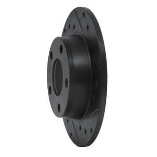 R1 99-05 Audi A6 Quattro Rear Right Drilled & Slotted Black Brake Rotor