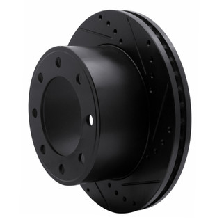 R1 05-12 Ford F-350 Super Duty 4WD Rear Right Drilled & Slotted Black Brake Rotor
