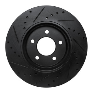 R1 05-12 Ford Escape Front Right Drilled & Slotted Black Brake Rotor
