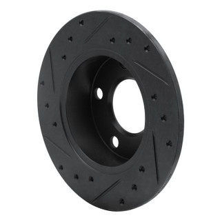 R1 98-01 Audi A6 Quattro Rear Right Drilled & Slotted Black Brake Rotor