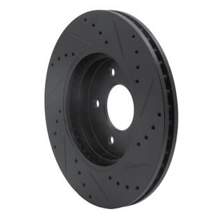 R1 05-12 Ford Escape Front Left Drilled & Slotted Black Brake Rotor