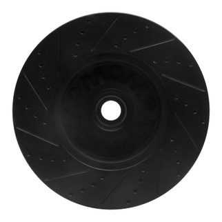 R1 04-06 Ford E-150 Front Right Drilled & Slotted Black Brake Rotor