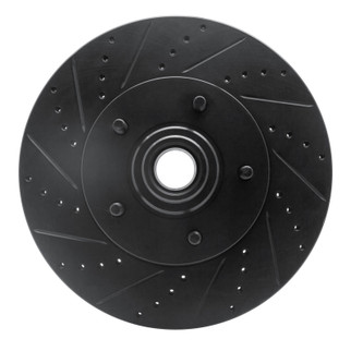 R1 04-06 Ford E-150 Club Wagon Front Left Drilled & Slotted Black Brake Rotor