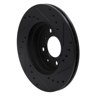 R1 06-11 Fiat Panda (Mexico) Front Left Drilled & Slotted Black Brake Rotor
