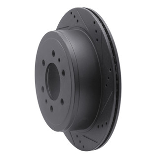R1 04-11 Ford F-150 RWD Rear Left Drilled & Slotted Black Brake Rotor
