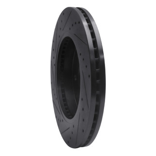R1 04-08 Ford F-150 4WD Front Right Drilled & Slotted Black Brake Rotor