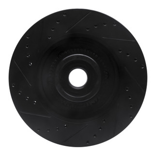 R1 04-08 Ford F-150 RWD Front Right Drilled & Slotted Black Brake Rotor
