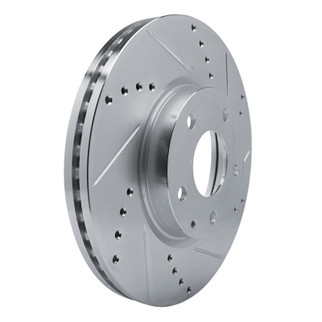 R1 13-19 Mazda CX-5 Front Right Drilled & Slotted Silver Brake Rotor