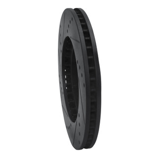 R1 04-11 Mitsubishi Endeavor Front Right Drilled & Slotted Black Brake Rotor
