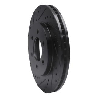 R1 02-06 Ford Expedition Front Left Drilled & Slotted Black Brake Rotor