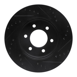 R1 02-06 Ford Expedition Front Left Drilled & Slotted Black Brake Rotor
