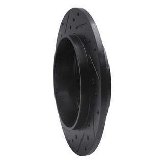 R1 02-10 Ford Explorer Rear Right Drilled & Slotted Black Brake Rotor