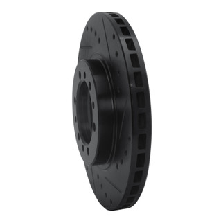 R1 90-04 Mitsubishi Montero Sport (USA/Canada) Front Right Drilled & Slotted Black Brake Rotor