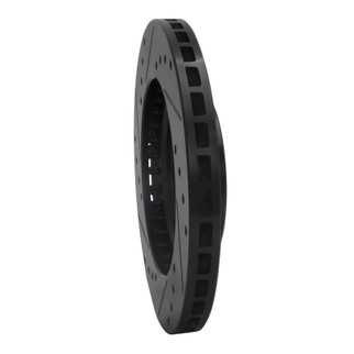 R1 90-04 Mitsubishi Montero Sport (USA/Canada) Front Right Drilled & Slotted Black Brake Rotor