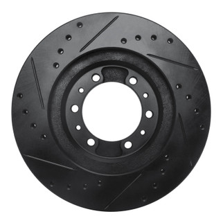 R1 90-04 Mitsubishi Montero Sport (USA/Canada) Front Right Drilled & Slotted Black Brake Rotor