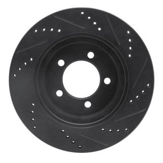 R1 02-05 Ford Explorer Front Left Drilled & Slotted Black Brake Rotor
