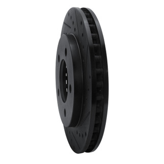 R1 97-02 Ford Expedition Front Right Drilled & Slotted Black Brake Rotor